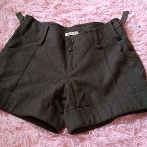 Lederhosen style anthropologie green shorts